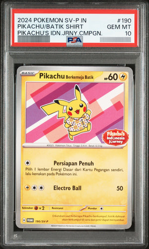 【PSA10】バティックシャツのピカチュウ(ピカチュウ柄/ピンク) PROMO 190/SV-P