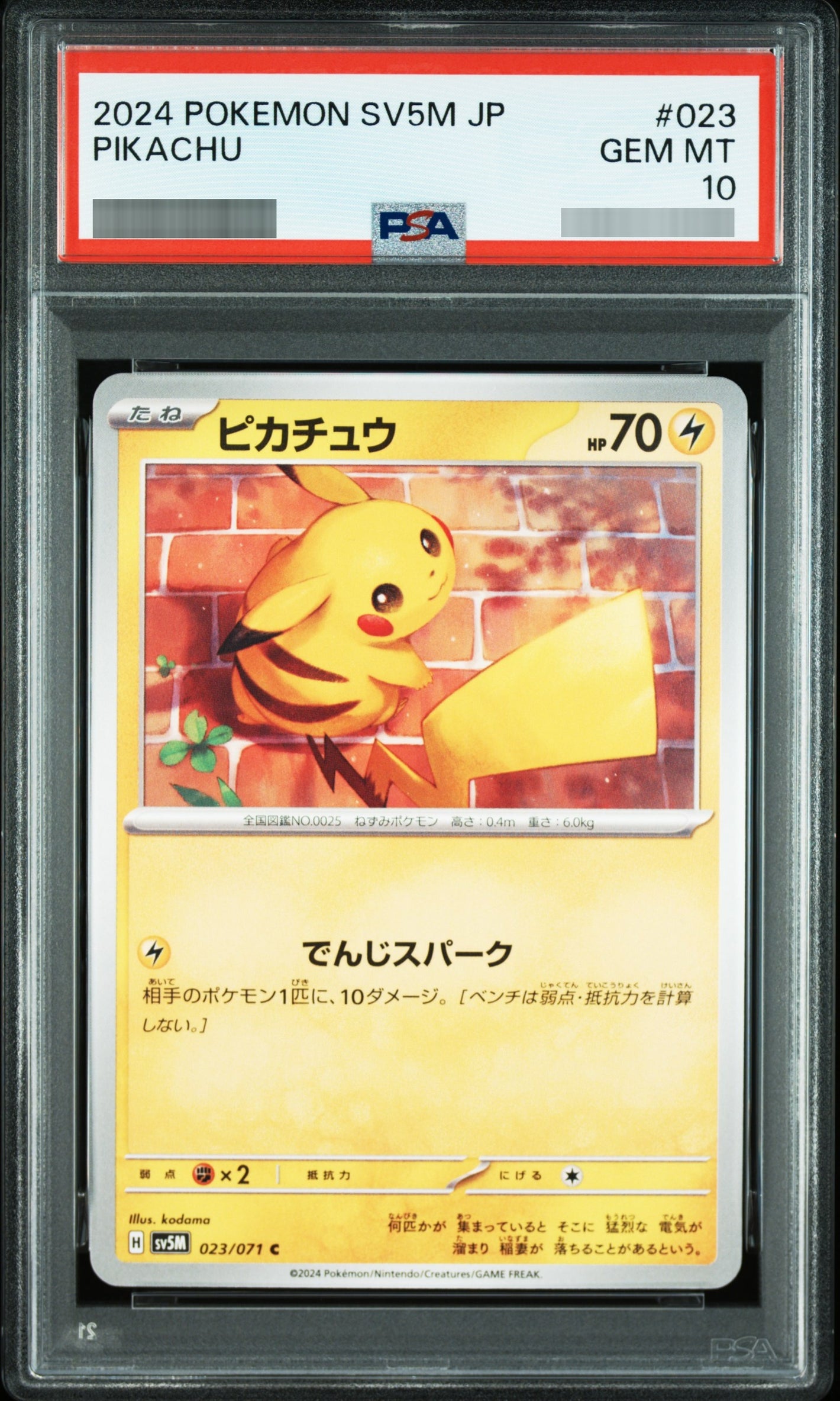 【PSA10】ピカチュウ[SV5M] C 023/071
