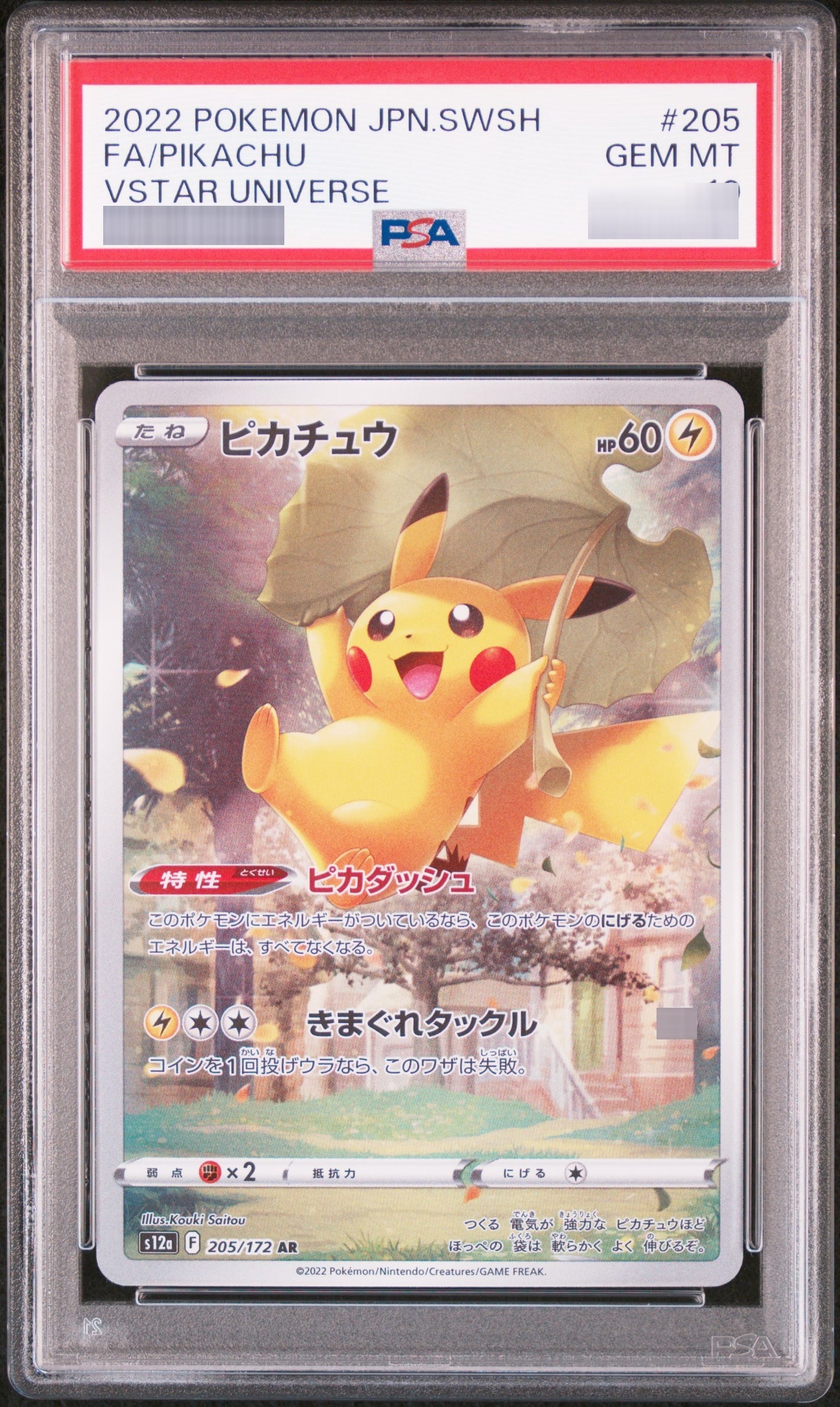 【PSA10】ピカチュウ AR 205/172